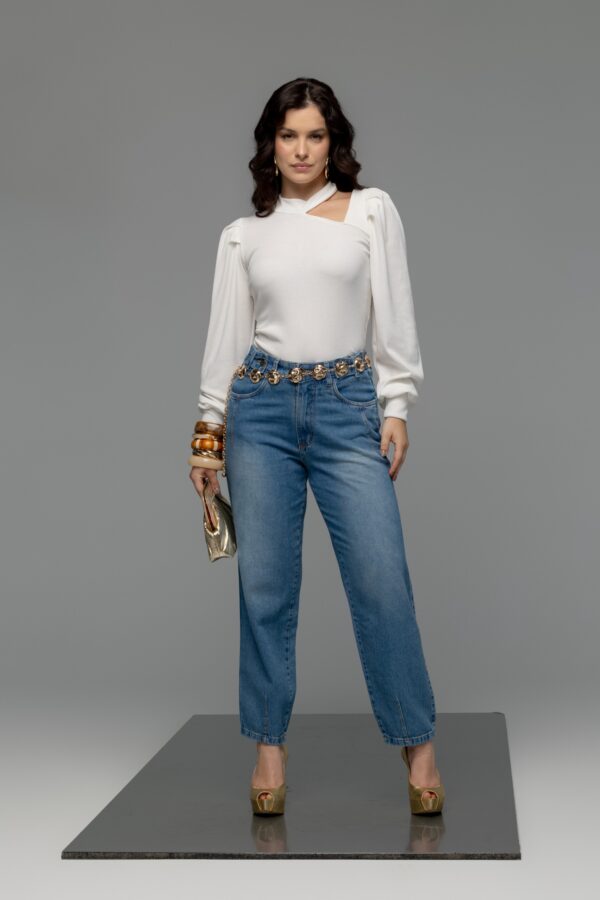 Blusa canelada bordô