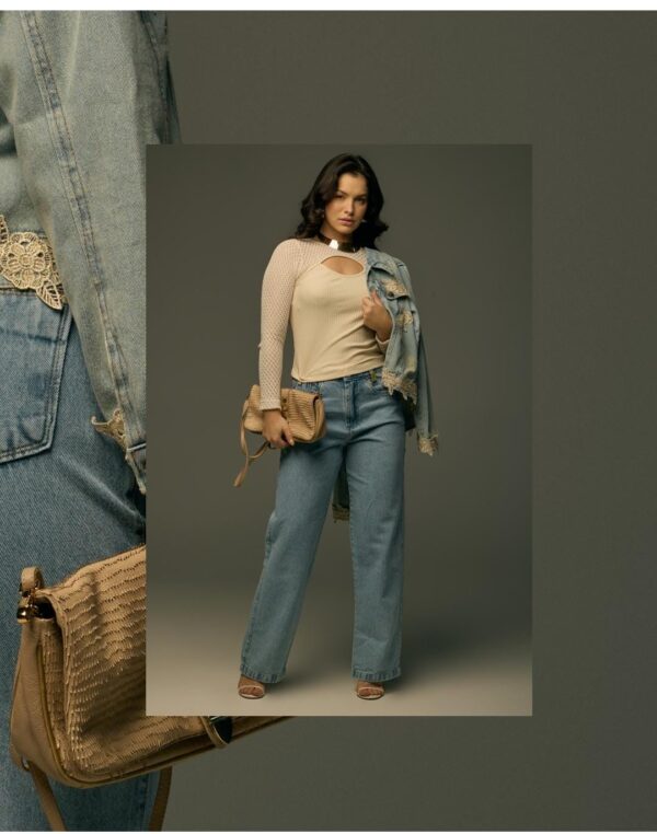 Calça jeans wide leg